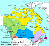 Map of Indigenous Peoples at time of European contact