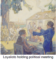 Loyalists holding a political meeting