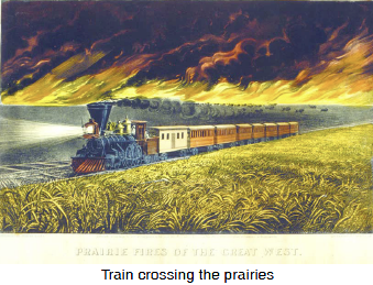 Train crossing the parairies