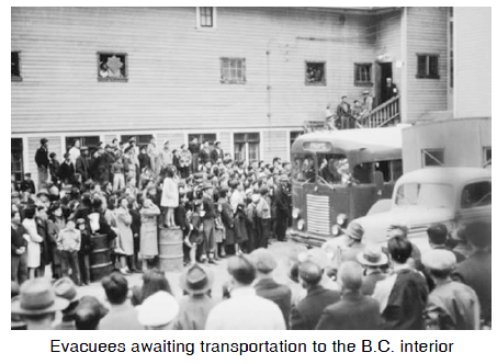 Evacuees awaiting transportation to the B.C. interior