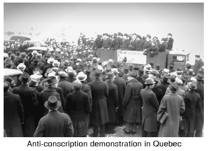 Anti-conscription demonstration in Quebec
